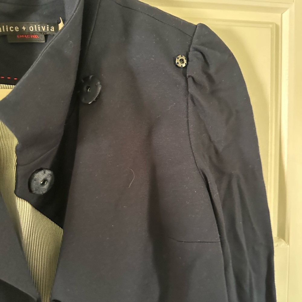 Alice + Olivia Black Navy Blazer with Bow Detail - Picture 8 of 16